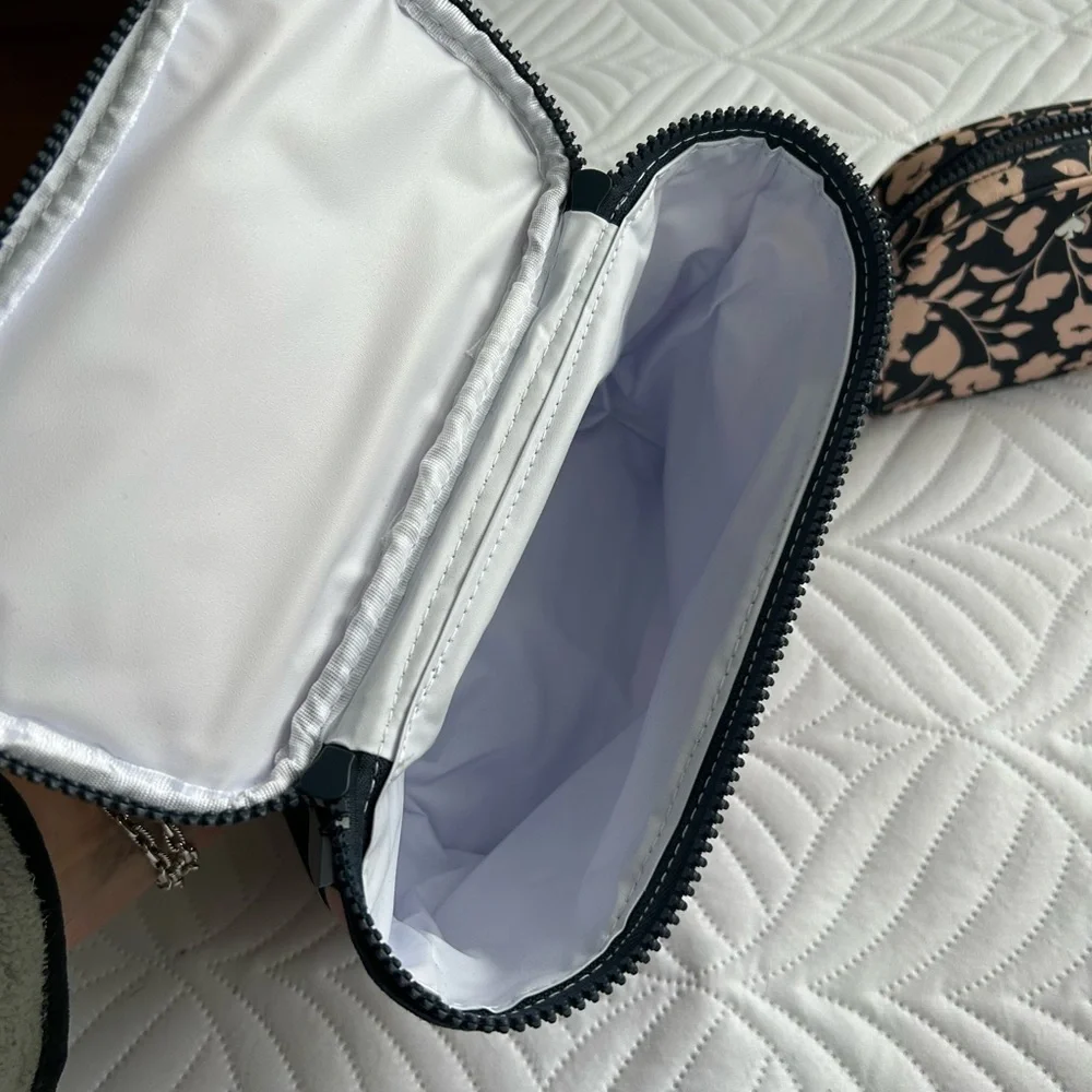 Kate Spade Black and Pink Floral Cosmetic Bags - Picture 3 of 6